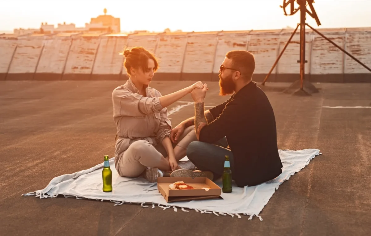 How To Get Back Together With An Introvert couple on rooftop date