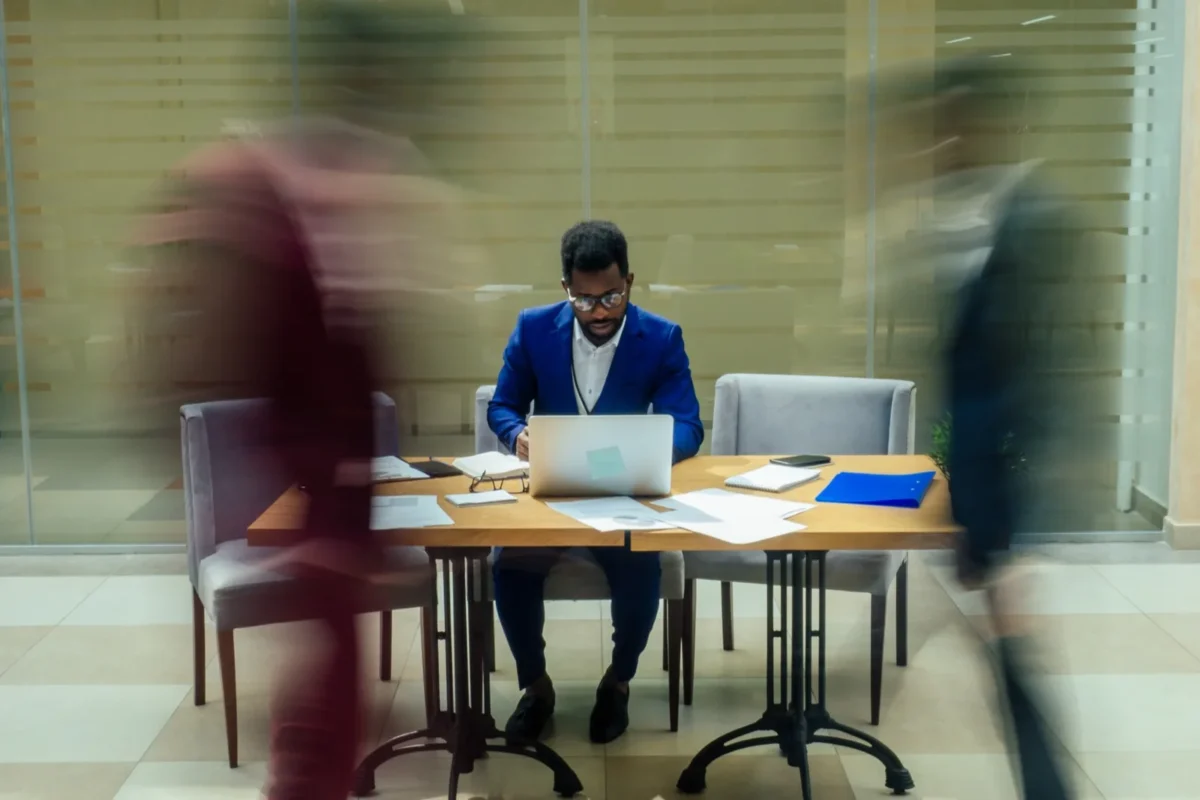 busy man at work