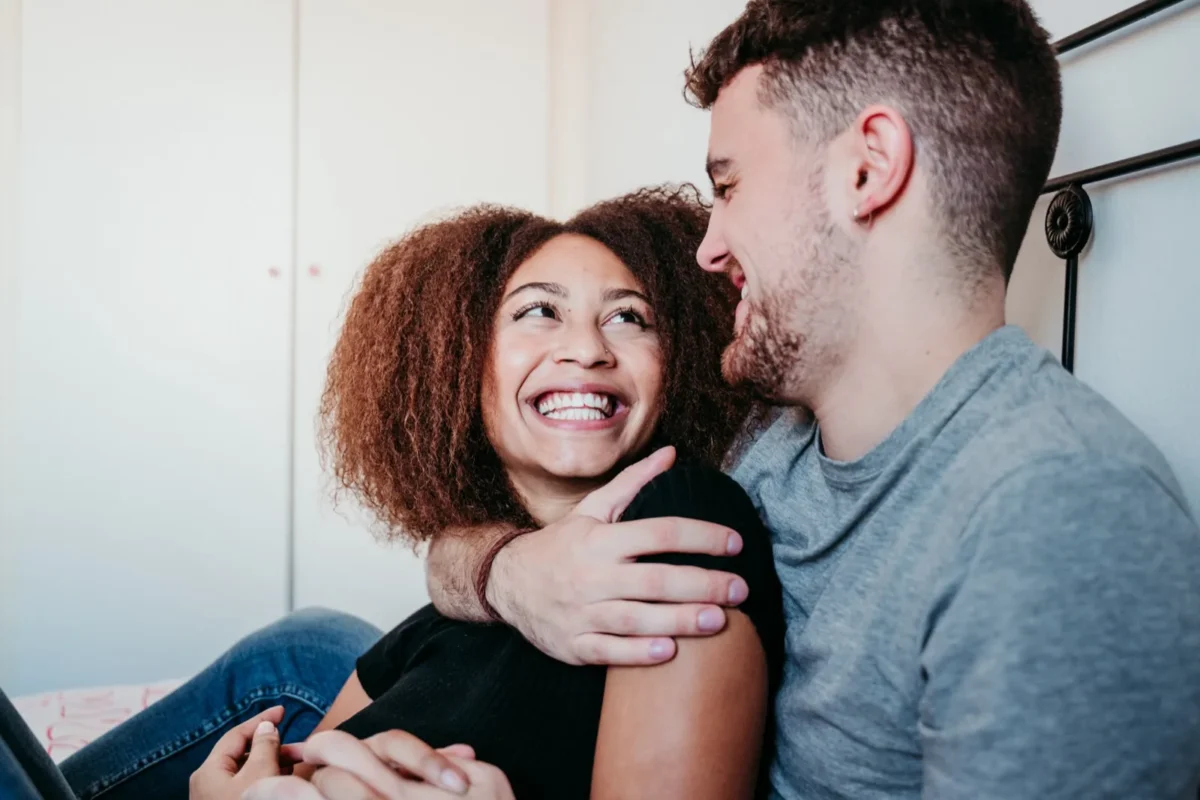 happy couple smiling