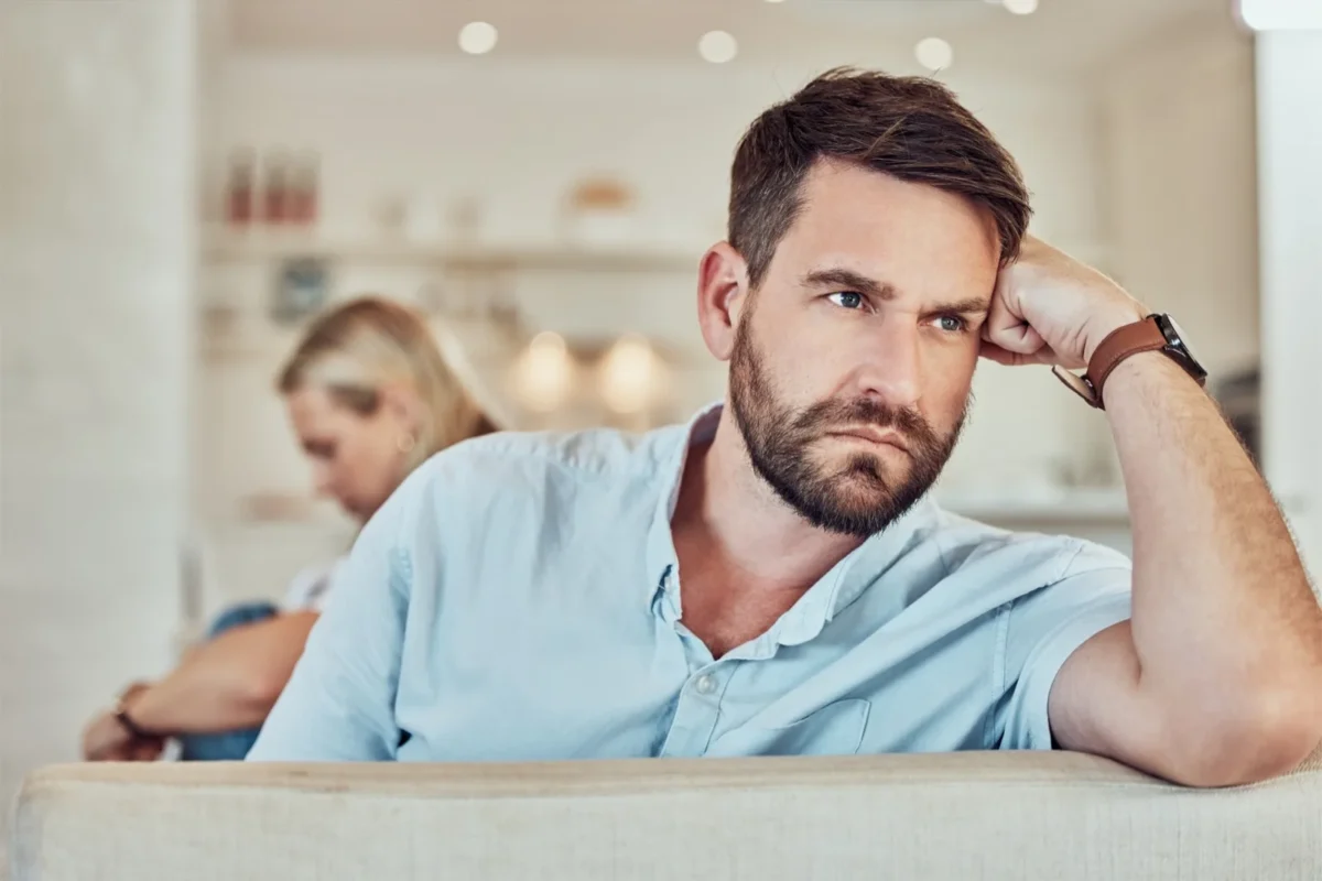 “Will He Come Back?” 4 Hopeful Signs Your Ex Boyfriend Will Get In Touch man facing away from woman