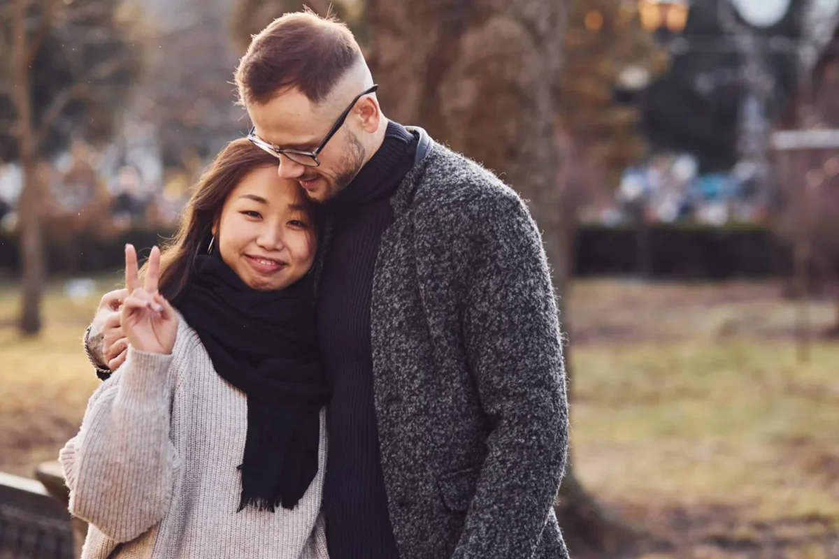 supportive woman in couple