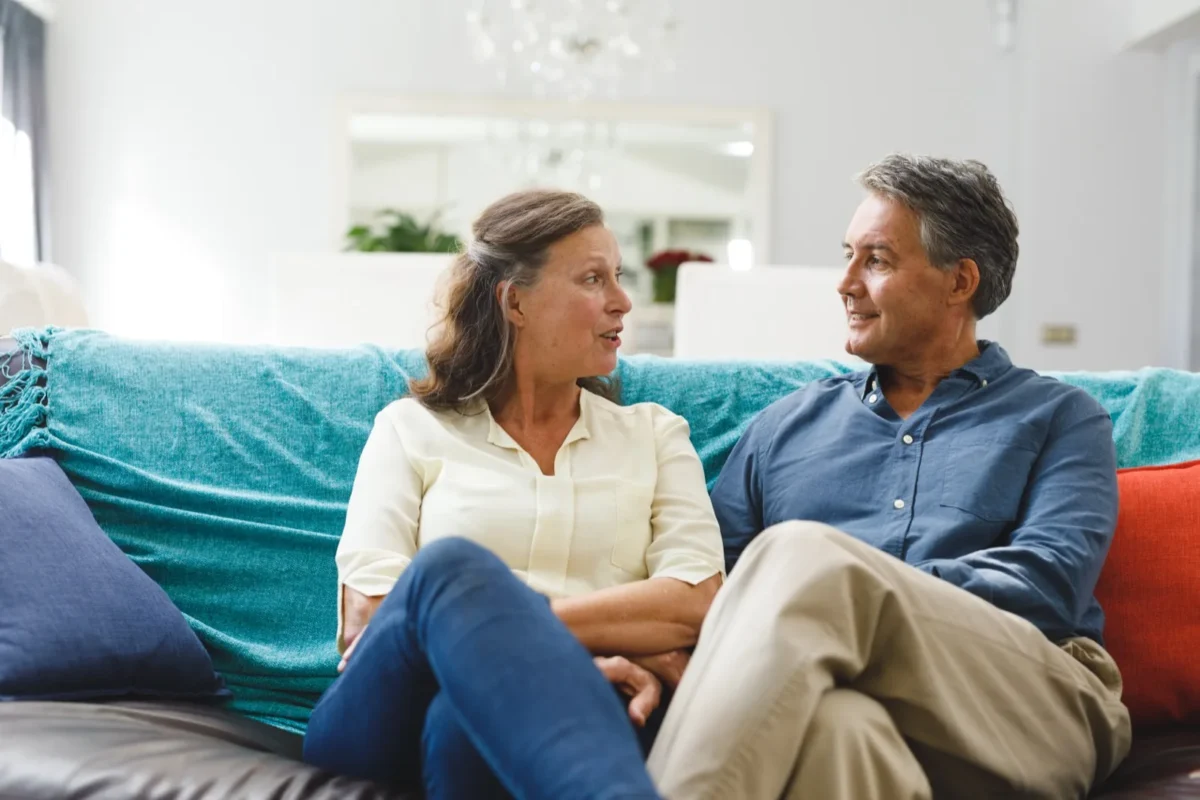 couple sitting on couch together