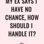 My Ex Says I Have No Chance, How Should I Handle It