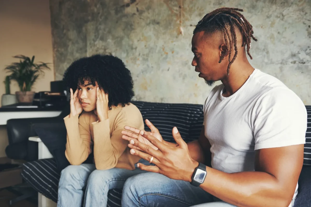 woman frustrated with man