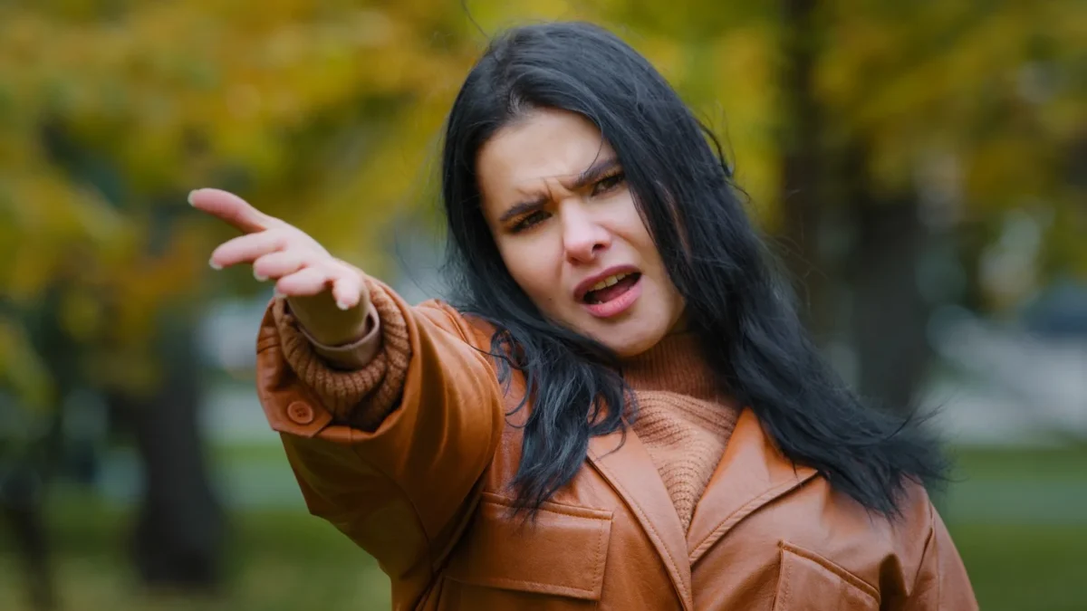 frustrated woman gesturing