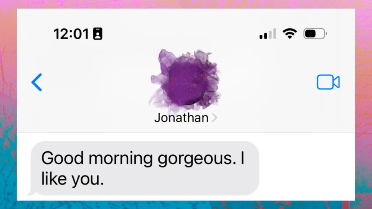 text message that says good morning gorgeous. I like you