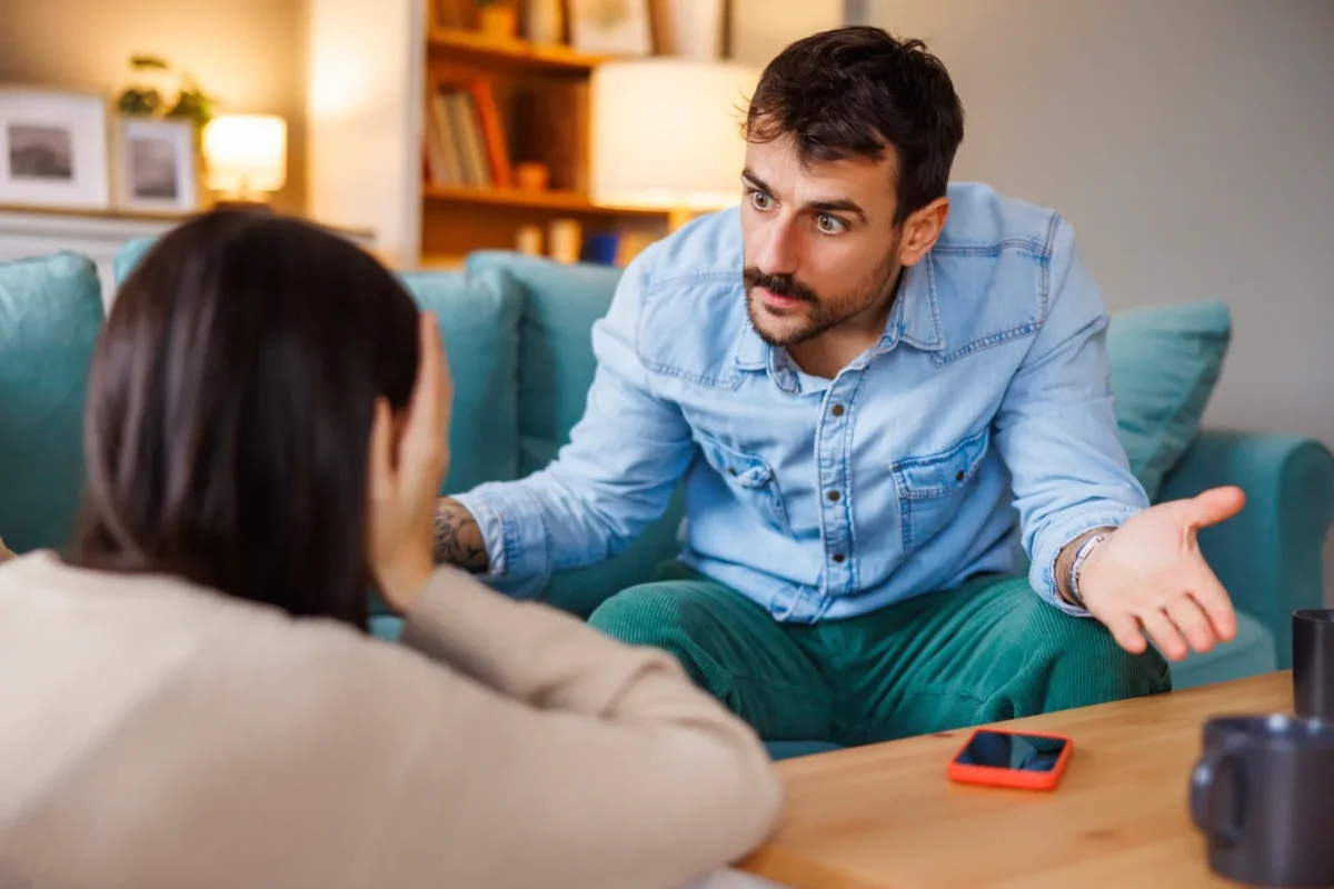 man frustrated with woman