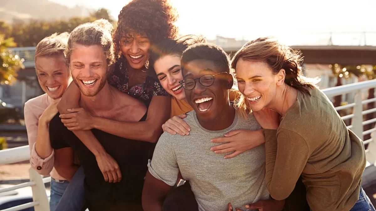 group of friends smiling
