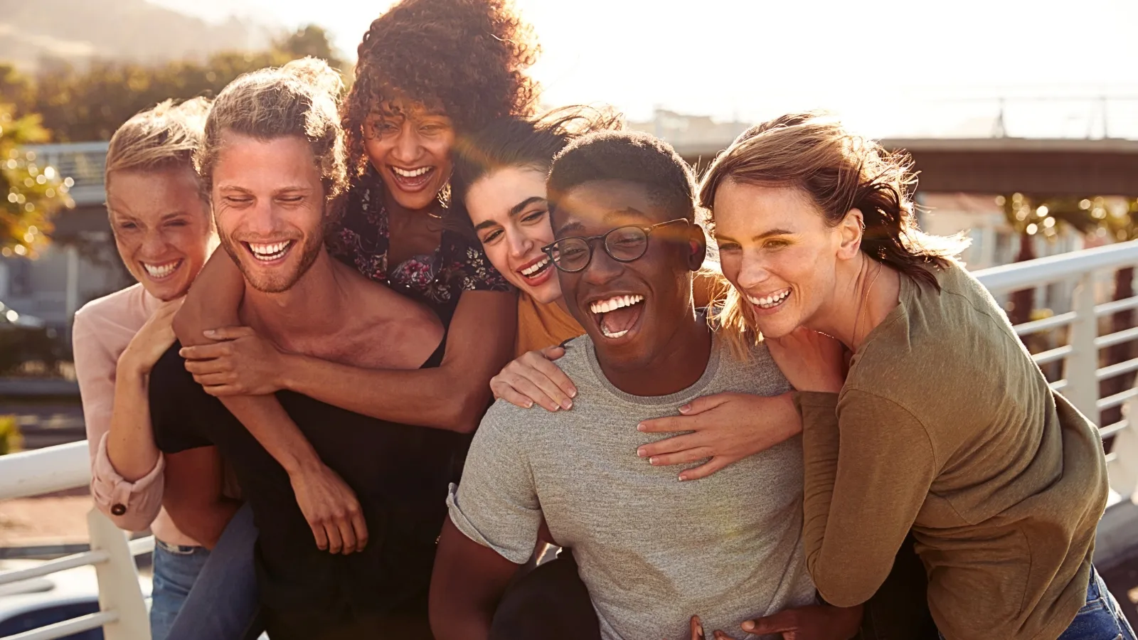 group of friends smiling