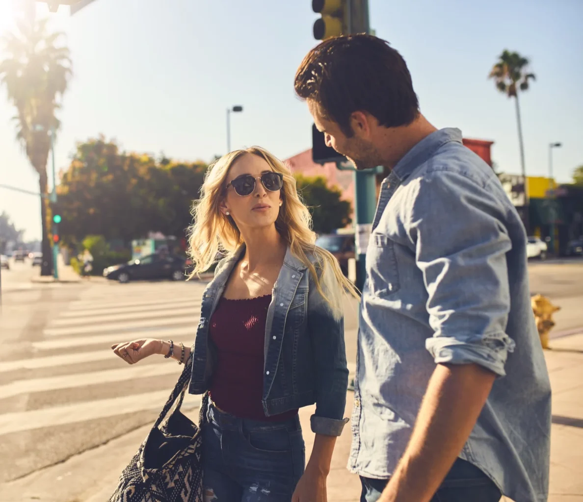 couple walking outside