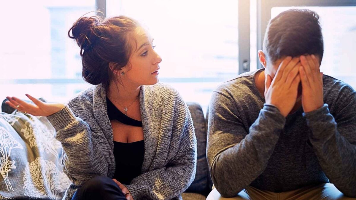 woman and man arguing