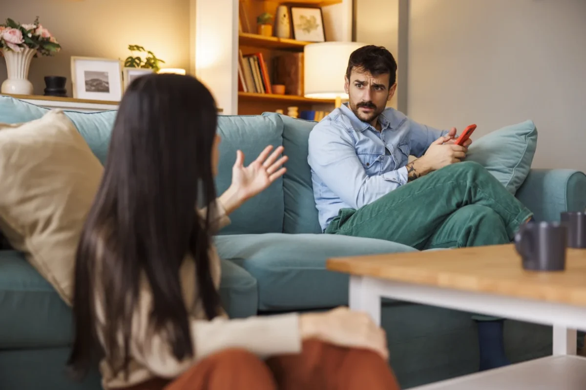 man and woman having conflict