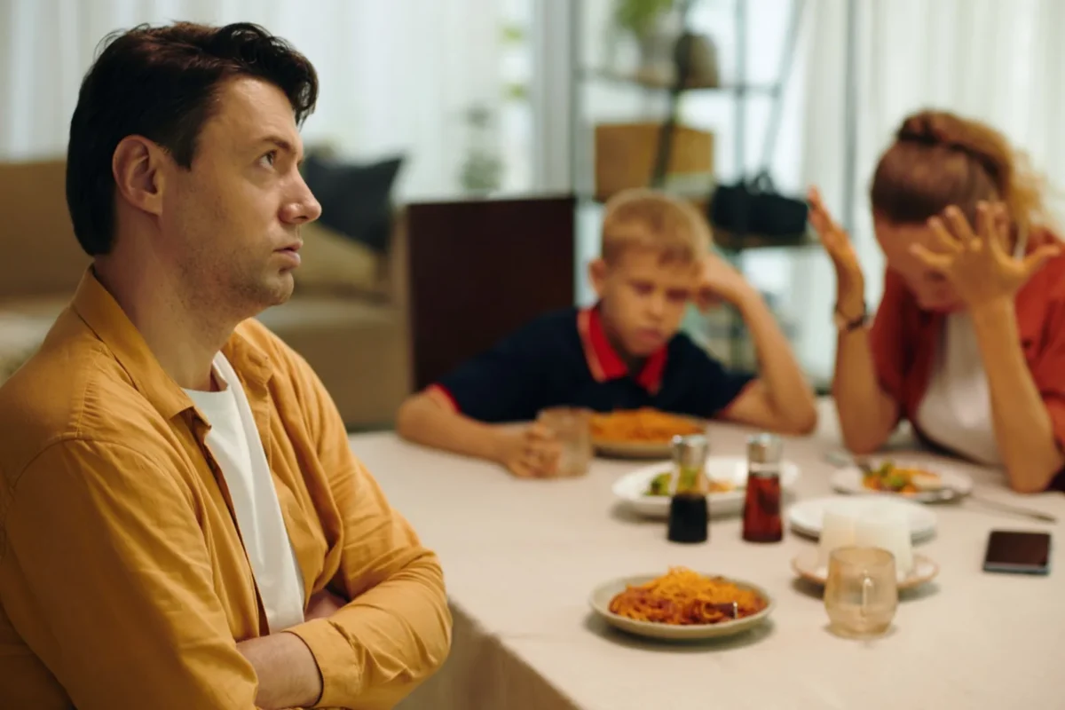 tense family dinner