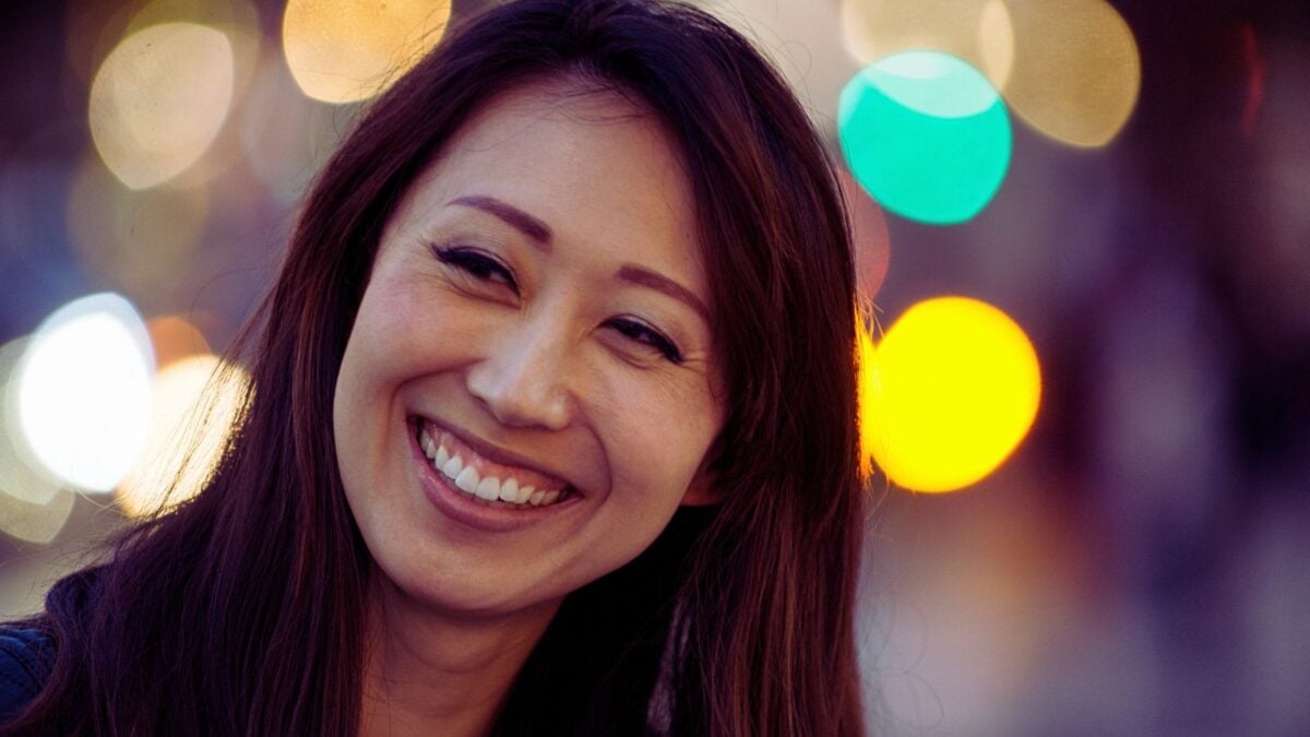 woman smiling