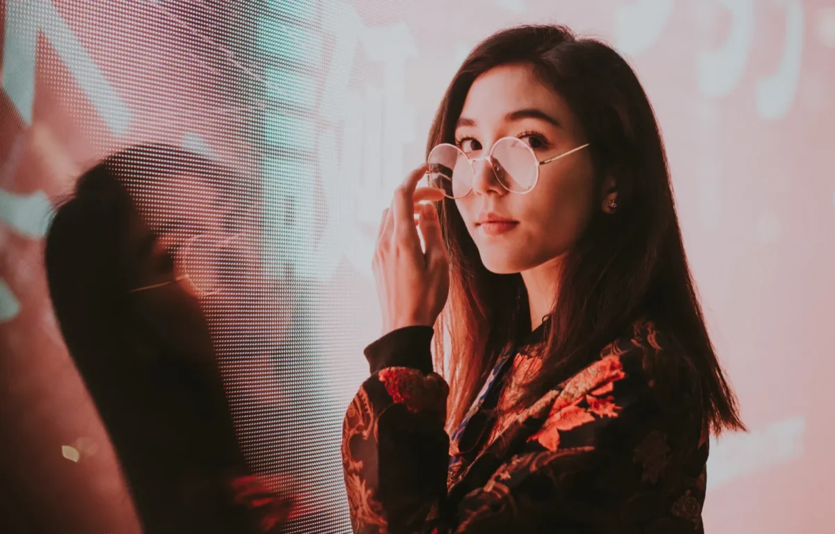 woman with glasses