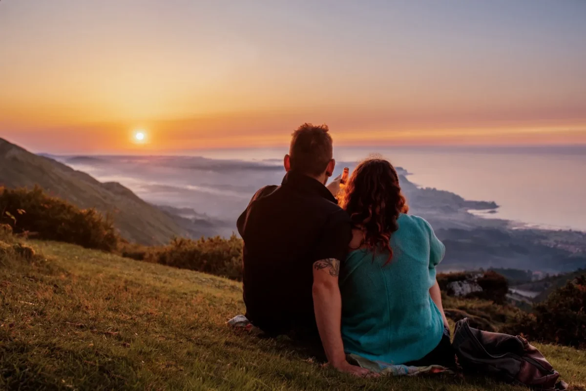 couple looking at sunset